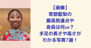 【画像】宮部藍梨の最高到達点や身長は何㎝？手足の長さや高さがわかる写真7選！