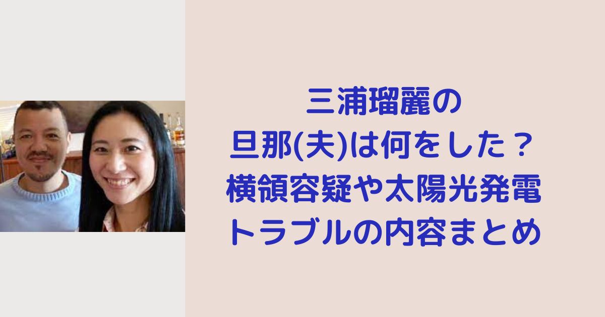 三浦瑠麗の旦那(夫)は何をした？横領容疑や太陽光発電トラブルの内容まとめ